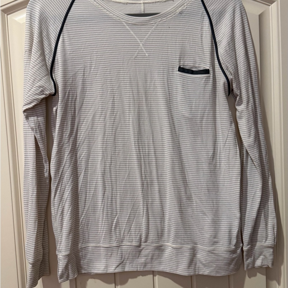lululemon athletica Striped Long Sleeve Tee - White and Black